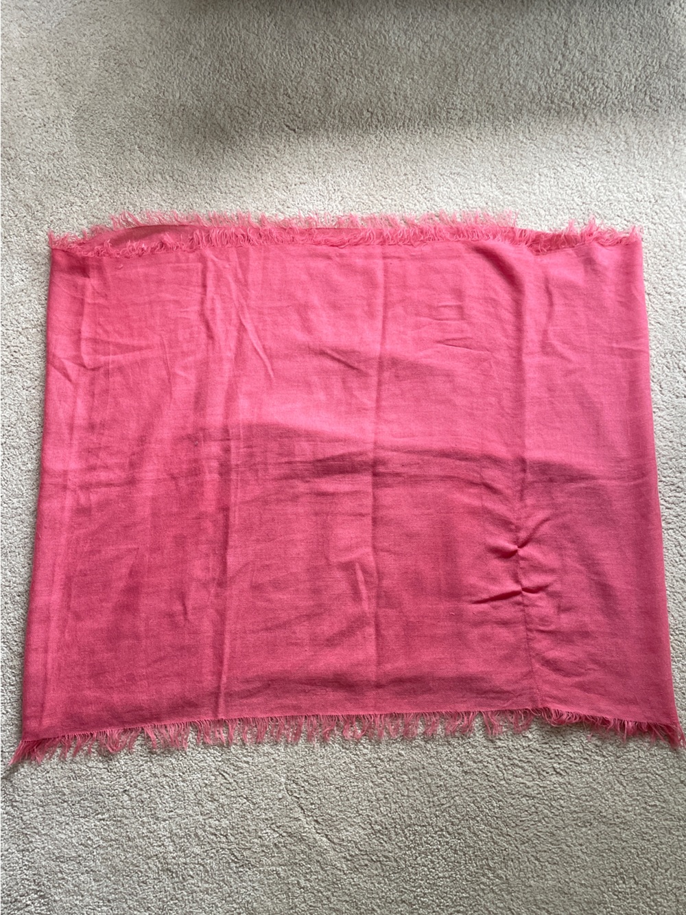 Pink Fringed Lightweight Scarf / Wrap